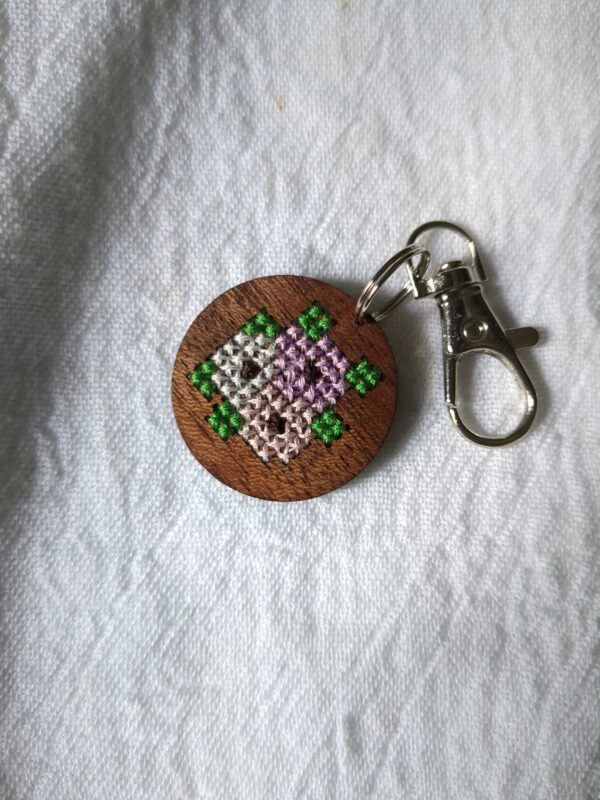Bunch of Flowers - Handmade Cross Stitch Keychain