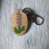 Lavender Cross Stitch Keychain