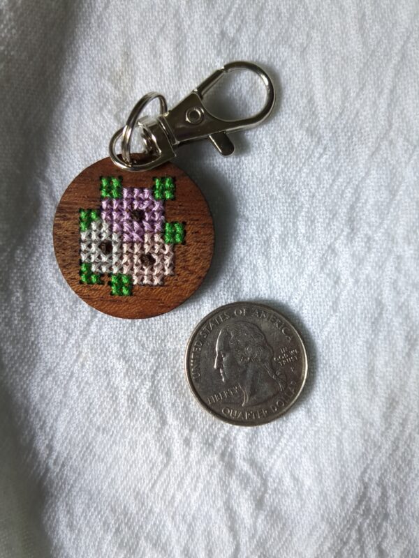 Bunch of Flowers - Handmade Cross Stitch Keychain