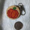 Handmade Cross Stitch Pumpkin Keychain
