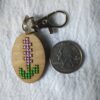 Lavender Cross Stitch Keychain