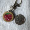 Strawberry - Handmade Cross Stitch Keychain
