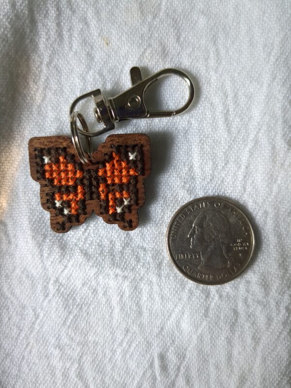 Butterfly - Handmade Cross Stitch Keychain