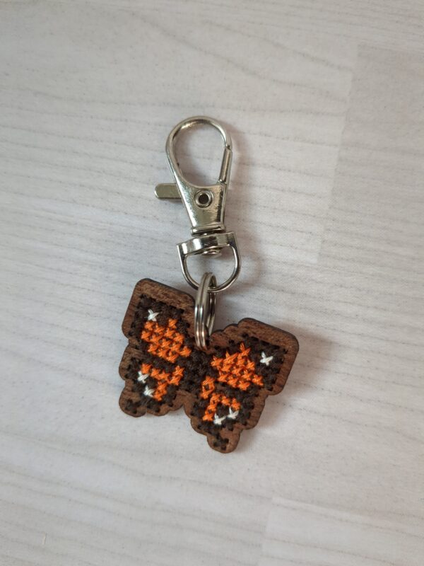Butterfly - Handmade Cross Stitch Keychain