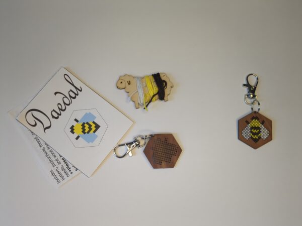 Honey Bee Keychain - DIY Cross Stitch Kit