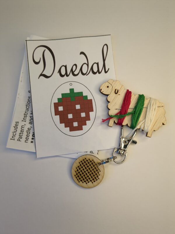Strawberry Keychain - DIY Cross Stitch Kit