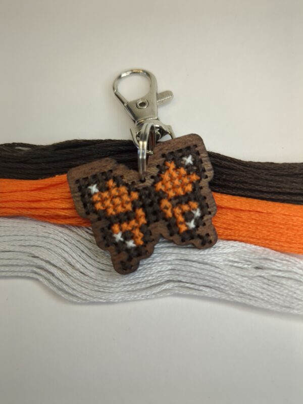 Butterfly - Handmade Cross Stitch Keychain